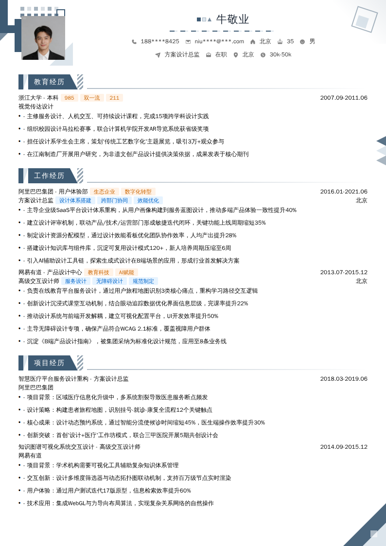 方案设计总监简历模板
