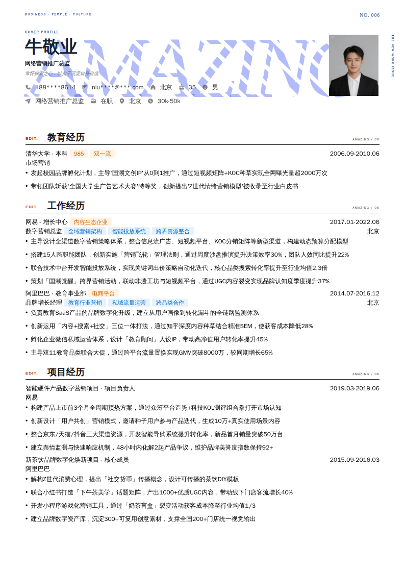 网络营销推广总监简历模板