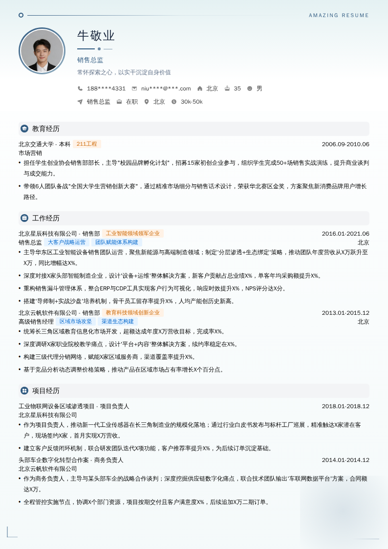 销售总监简历模板