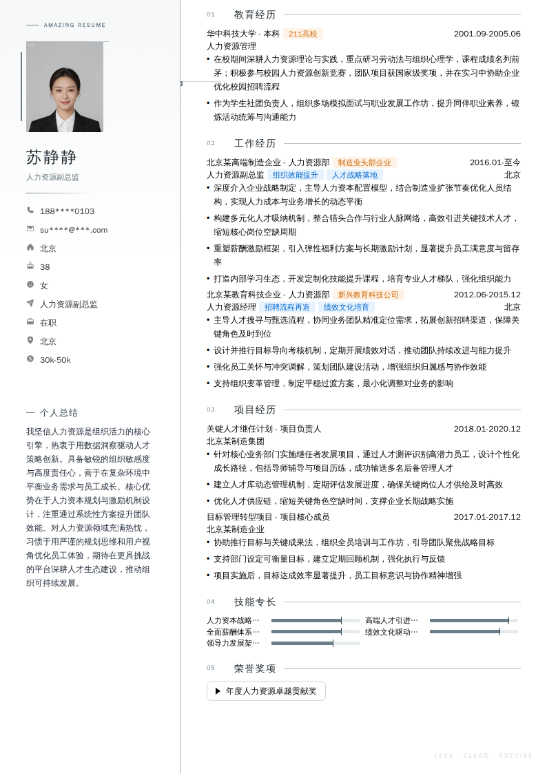 人力资源副总监简历模板