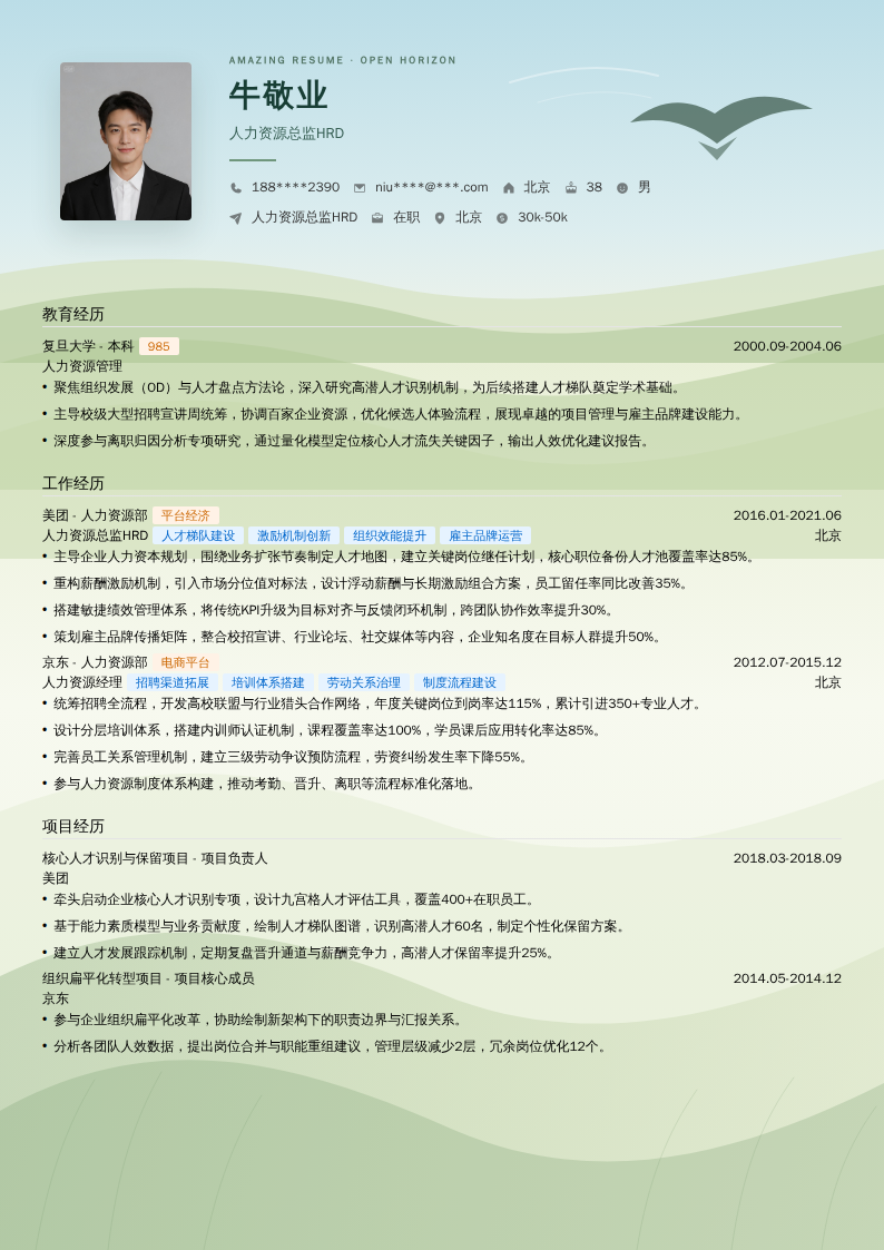 人力资源总监HRD简历模板