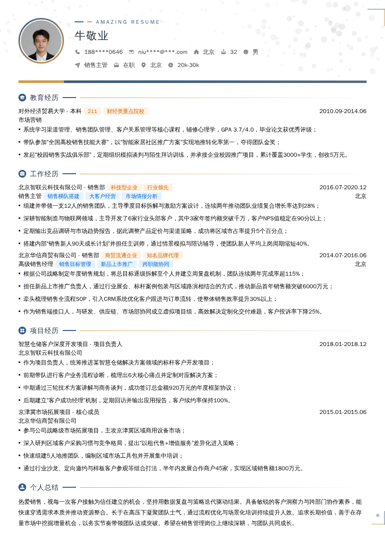 销售主管简历模板