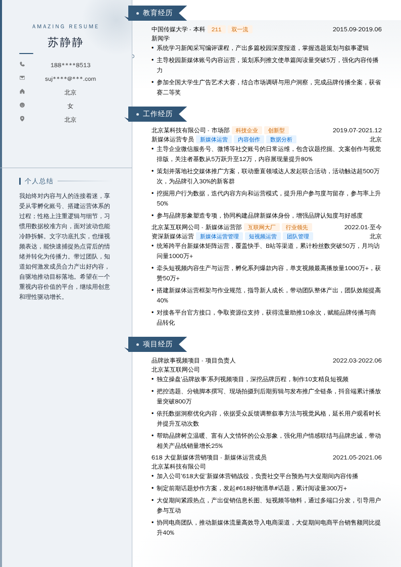 新媒体运营简历模板
