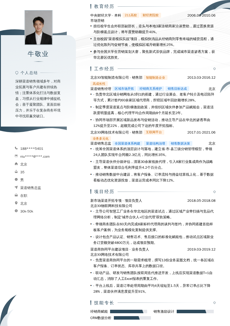渠道销售总监简历模板