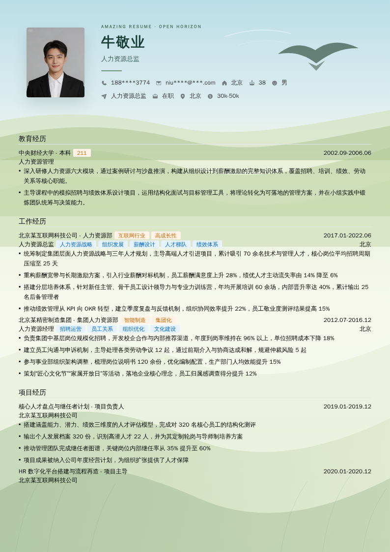 人力资源总监简历模板